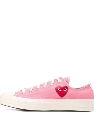 Comme Des Garçons Play x Converse Chuck 70 low-top sneakers ~ women’s pink canvas vintage style trainers ~ womens casual retro footwear - flipped