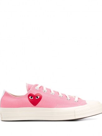 Comme Des Garçons Play x Converse Chuck 70 low-top sneakers ~ women’s pink canvas vintage style trainers ~ womens casual retro footwear