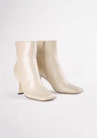 TONY BIANCO Cuomo Vanilla Capretto Ankle Boots – luxe footwear – square toe design