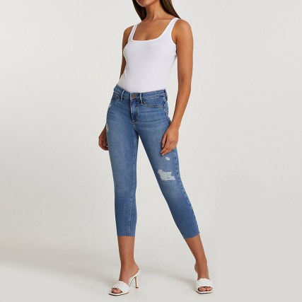 Denim Molly mid rise crop jeans | cropped skinnies | distressed