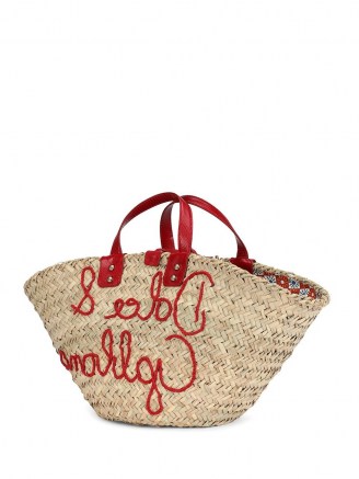 Dolce & Gabbana Kendra logo-embroidered raffia tote bag | womens cute summer basket bags | women’s designer accessories - flipped