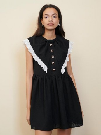 sister jane Bounce Bow Sleeveless Mini Dress – womens frill trim dresses - flipped