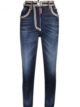 Dsquared2 stud embellished cropped jeans | studded crop leg skinnies - flipped