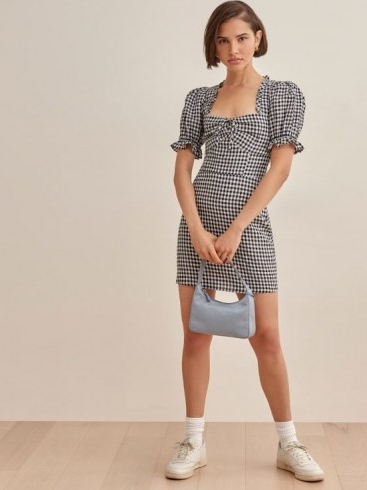 Reformation Easton Dress / checked puff sleeve dresses