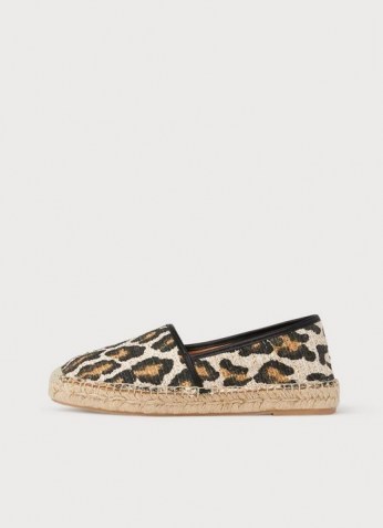 L.K. BENNETT ELSIE LEOPARD PRINT CANVAS ESPADRILLES / wild animal prints / espadrille flats / glamorous flat summer shoes - flipped