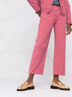 GANNI cropped pink denim jeans | womens casual fashion | crop hem - flipped