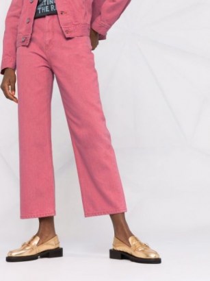 GANNI cropped pink denim jeans | womens casual fashion | crop hem