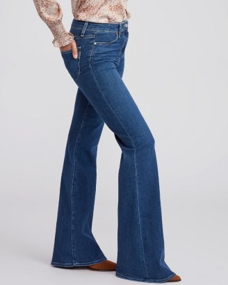 PAIGE Genevieve Flare in Cumbia | womens 70s vintage inspired jeans | women’s retro denim flares | flared hem - flipped