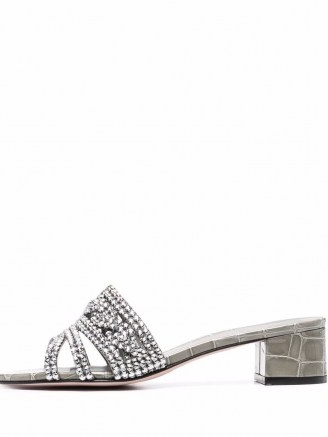 Gina open-toe mule sandals – embellished block heel mules