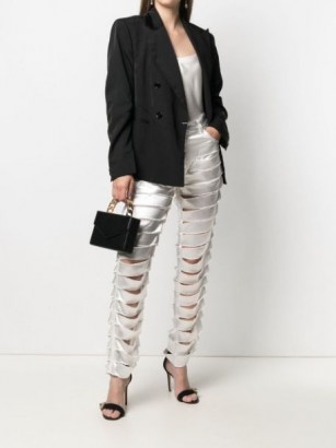 Givenchy ripped straight-leg satin finish trousers