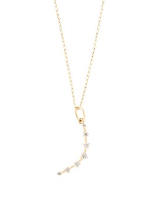 JADE TRAU Crescent diamond & 18kt gold necklace ~ womens contemporary pendant charm necklaces ~ luxe Jewellery
