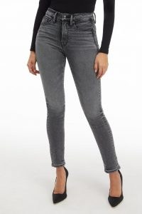 GOOD AMERICAN GOOD LEGS CIGARETTE Black214 | faded black wash high waist jeans