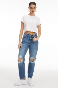 GOOD AMERICAN GOOD VINTAGE Blue691 | women’s distressed straight fit jeans