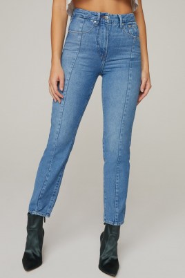 GOOD AMERICAN GOOD VINTAGE W/ CLEAN SEAMS | seamed straight fit jeans - flipped