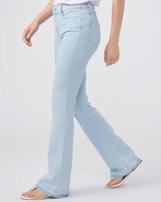 PAIGE High Rise Laurel Canyon 32″ in Kokomo | light blue wash vintage style denim | women’s flared jeans