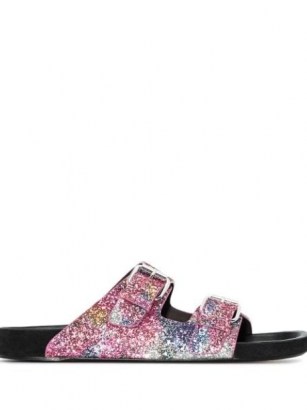 Isabel Marant Lennyon sequinned flat sandals | women’s glittering multicoloured slides