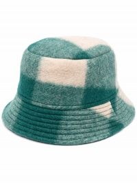 Isabel Marant tartan-check bucket hat green & cream / women’s checked hats