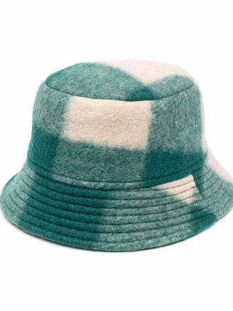 Isabel Marant tartan-check bucket hat green & cream / women’s checked hats