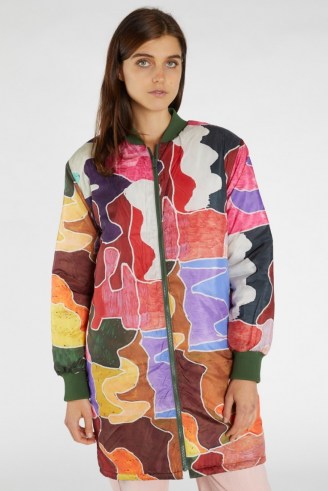 Robyn Doherty x Gorman JIGSAW QUILTED COAT – vibrant multicolored printed coats - flipped