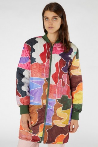 Robyn Doherty x Gorman JIGSAW QUILTED COAT – vibrant multicolored printed coats
