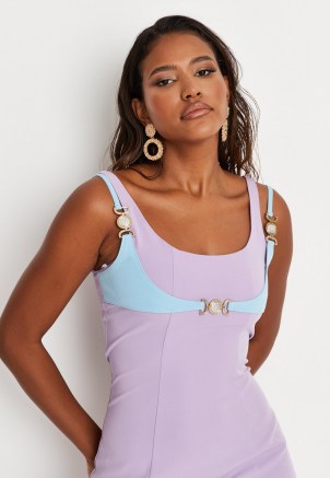 MISSGUIDED lilac contrast overlay mini dress - flipped