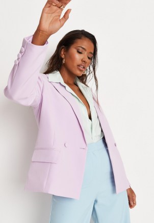 MISSGUIDED lilac oversized boyfriend blazer ~ women’s trending blazers ~ on trend summer jackets - flipped