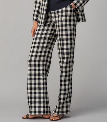 Tory Burch LINEN GINGHAM PANT / women’s checked summer trousers