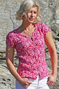Aspiga LISBON SHIRT ~ womens pink crinkle effect summer shirts