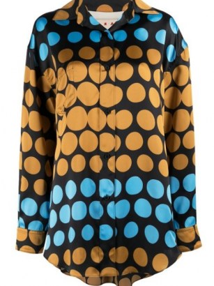 Marni spot-print shirt / women’s bold polka dot printed curved hem shirts - flipped