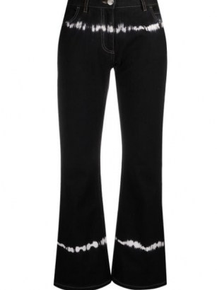 Marni tie-dye detail cropped black denim jeans - flipped