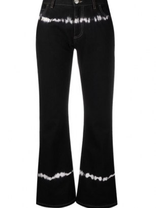 Marni tie-dye detail cropped black denim jeans