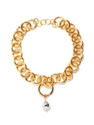 JIL SANDER Chunky spherical-charm choker / statement chain link chokers / women’s designer jewellery