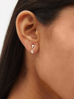 SOPHIE BILLE BRAHE Goutte diamond & 18kt gold single earring ~ luxe jewellery ~ fine jewelry - flipped