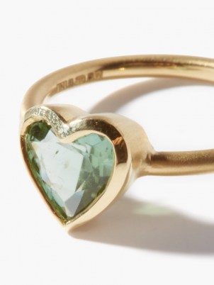 ONE OF A KIND IRENE NEUWIRTH Love tourmaline & 18kt gold ring ~ green stone rings ~ luxe jewellery