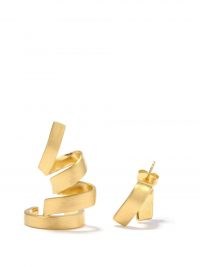 COMPLETEDWORKS Mismatched coiled gold-vermeil earrings / contemporary jewellery