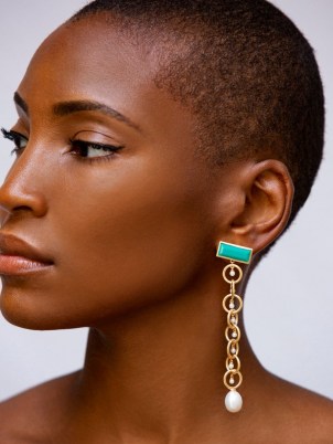 AMMANII The Rebel Queen Nefertiti gold-vermeil earrings / long luxe drops / glamorous statement jewellery - flipped