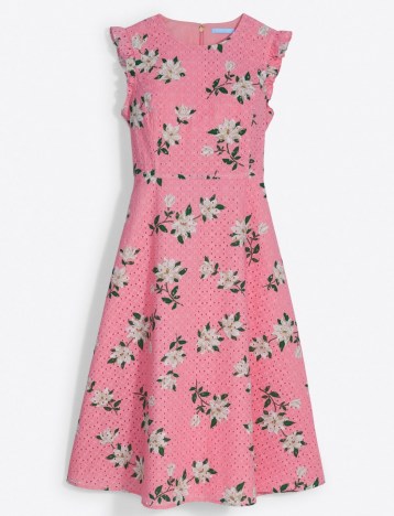 Draper James Midi Love Circle Dress in Magnolia | pink floral flutter sleeve summer dresses