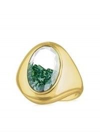Moritz Glik 18kt yellow gold emerald shaker signet ring – green stone Kaleidoscope shaker rings