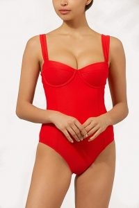 Heidi Klein Numana Structured Cup One Piece / red swimsuits / womens bright swimwear