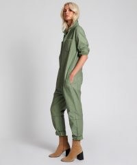 ONETEASPOON SUPER KHAKI PARADISE UTILITY JUMPSUIT | womens green slouchy fit denim jumpsuits | women’s casual utilitarian fashion