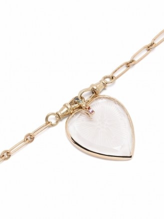 Pascale Monvoisin 9kt yellow gold Gabin sapphire crystal heart necklace ~ luxe pendant necklaces ~ hearts - flipped