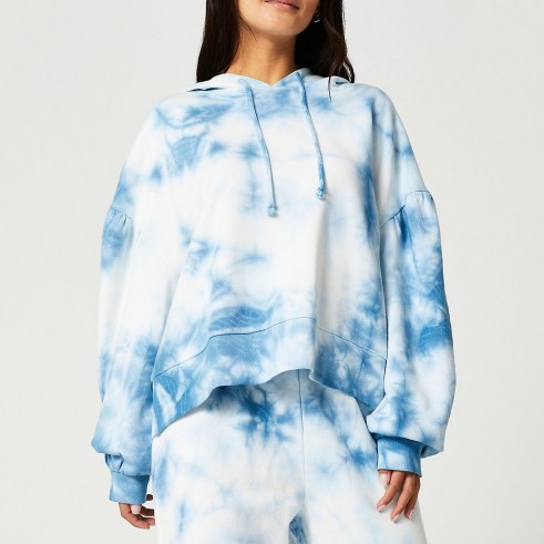 RIVER ISLAND Petite blue long sleeve tie dye hoody / women’s pullover hoodies - flipped