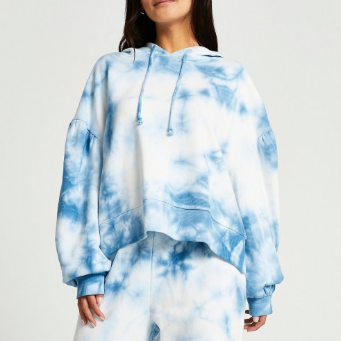 RIVER ISLAND Petite blue long sleeve tie dye hoody / women’s pullover hoodies