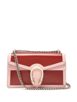 GUCCI Dionysus medium pink and red leather shoulder bag / chain strap flap bags
