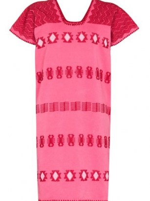 Pippa Holt single panel minidress ~ pink embroidered shift dresses