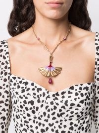 Ports 1961 fan-motif short necklace – vintage style pendant necklaces – women’s retro statement jewellery