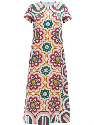 LA DOUBLEJ Swing Ciccio-print silk maxi dress / womens floral dresses / vintage inspired kaleidoscopic prints