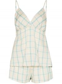 Rails Charlotte check-pattern pajama set / women’s strappy top and shorts nightwear sets