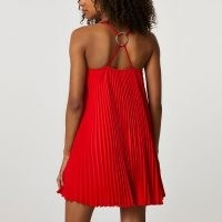 River Island Red pleated slip dress | strappy back cami dresses