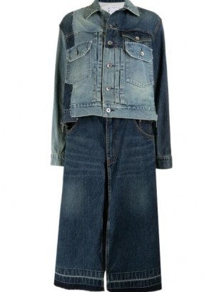 Sacai patchwork denim jacket ~ jackets with skirt applique attached - flipped